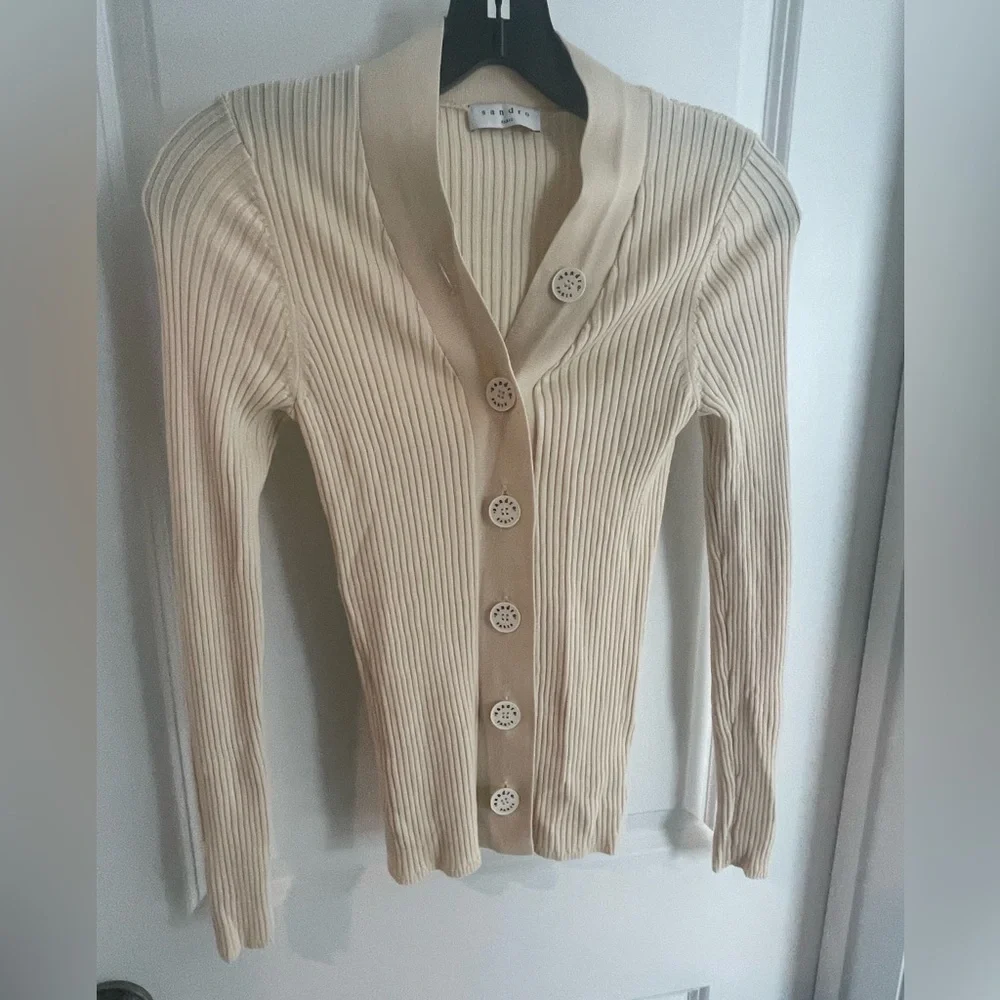 Sandro Ribbed Cardigan - Picture 1 of 3